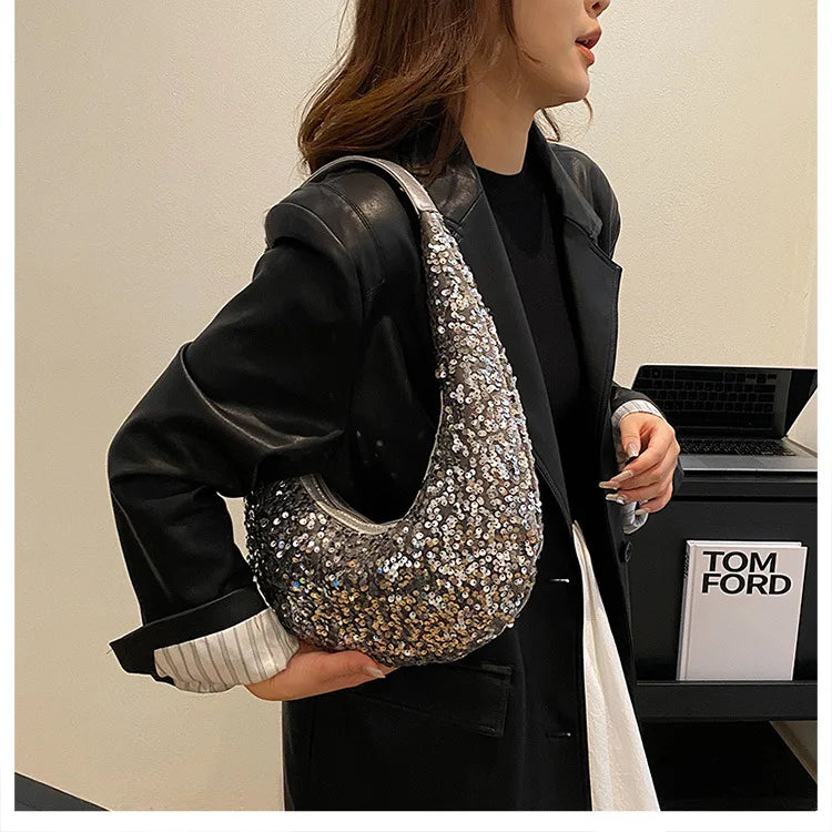 Handtasche für Damen ⎜ Glitzernde Pailletten-Bag für Party, Dinner und besondere Anlässe