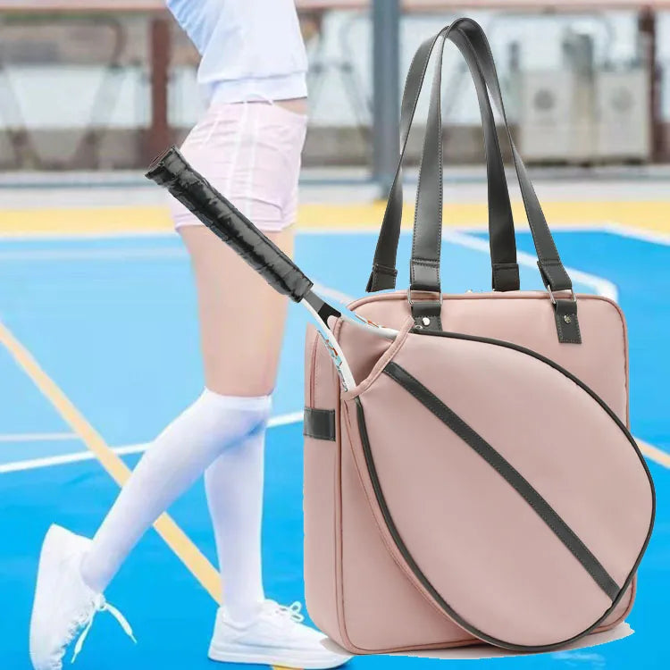 Tennis Schultertasche für Damen ⎜ Große Tragetasche mit stilvollem Design und praktischem Racket-Fach