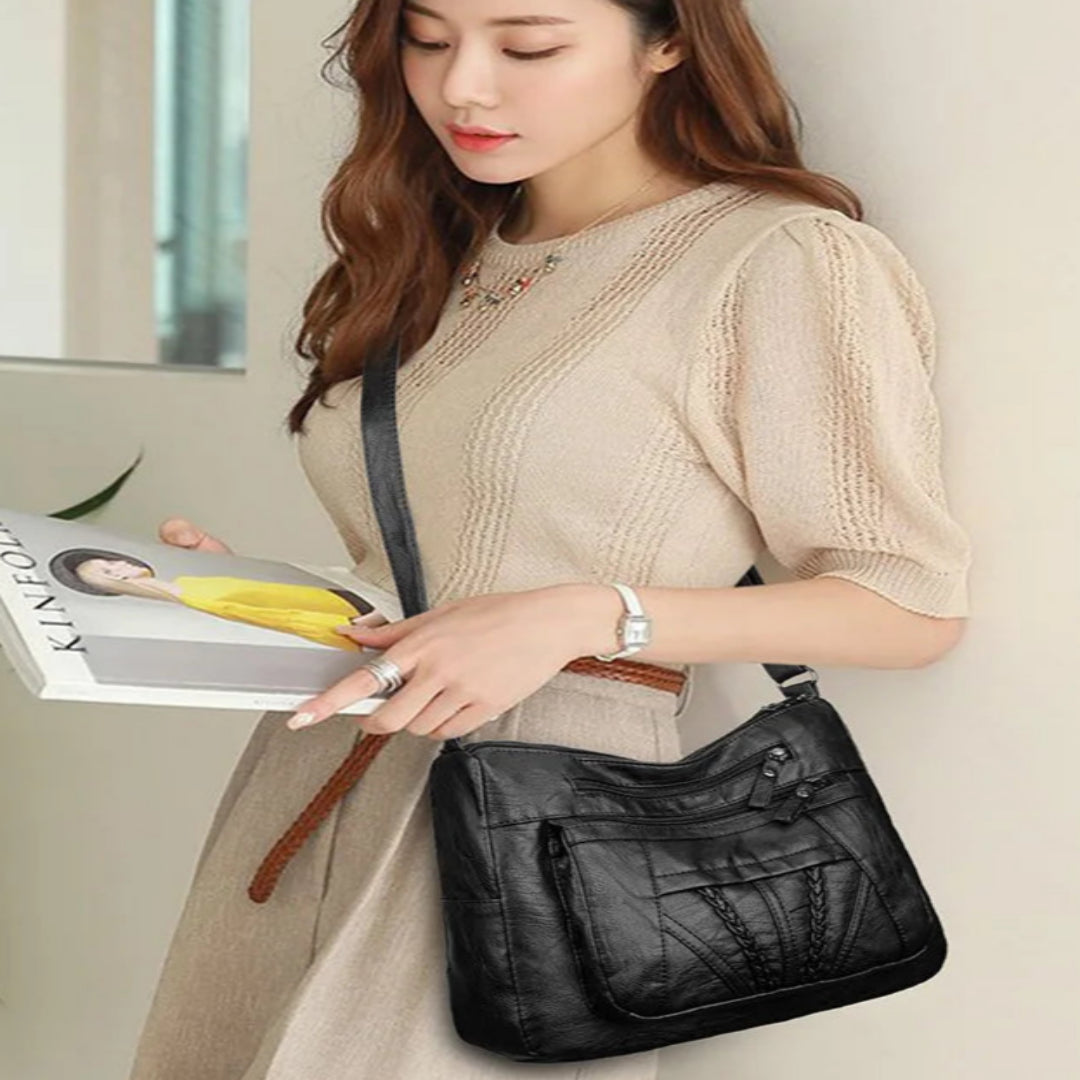 Damen Umhängetasche ⎜ Elegante Schultertasche aus Kunstleder mit Viel Stauraum und Zeitlosem Design