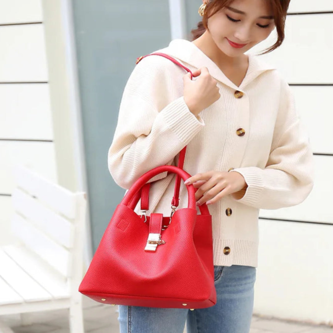 Handtasche für Damen ⎜ Süße Umhängetasche mit Blumenmuster und Schulterriemen
