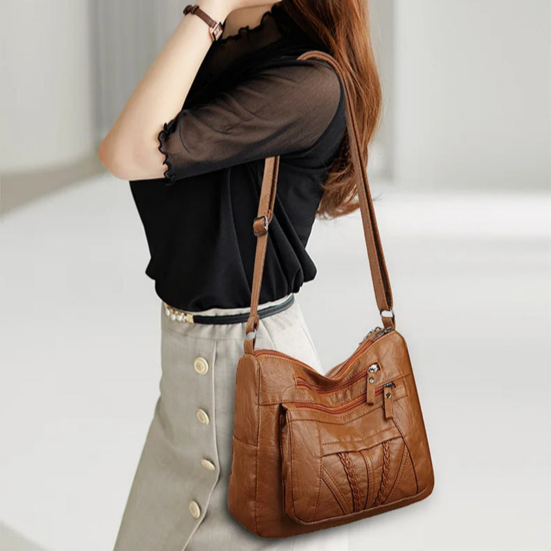 Damen Umhängetasche ⎜ Elegante Schultertasche aus Kunstleder mit Viel Stauraum und Zeitlosem Design