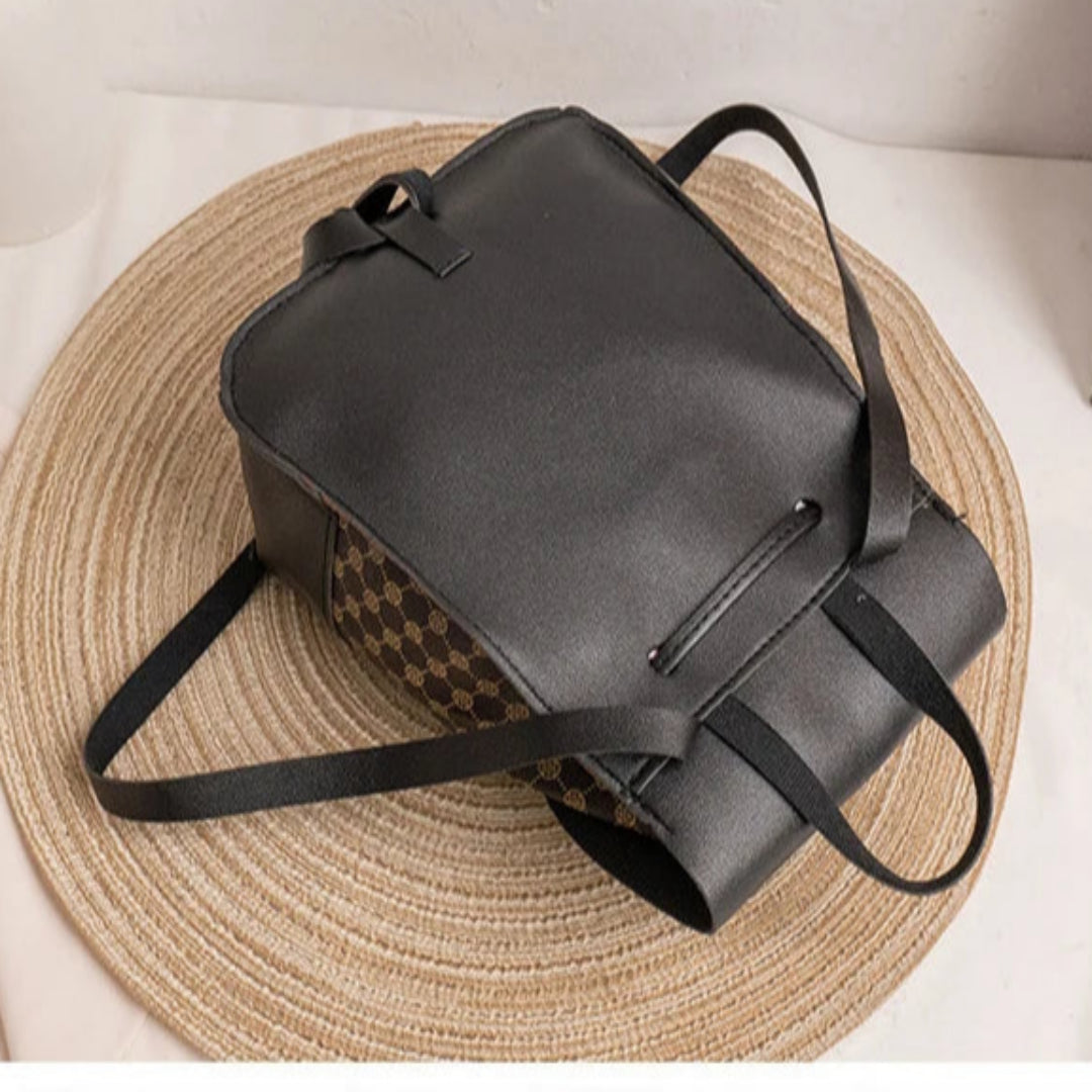 Damen Rucksack ⎜ Moderner Retro-Stil mit praktischem Kordelzug und elegantem Verschluss