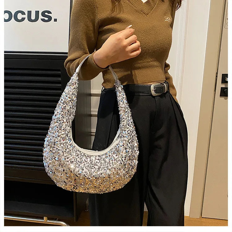 Handtasche für Damen ⎜ Glitzernde Pailletten-Bag für Party, Dinner und besondere Anlässe