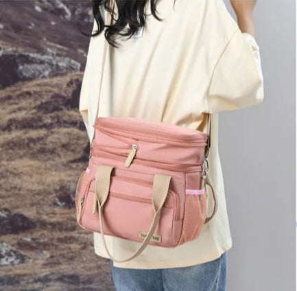 Lunchbag für Damen ⎜ Auslaufsichere Tragetasche mit großer Kapazität und Schulterriemen für Schule und Büro