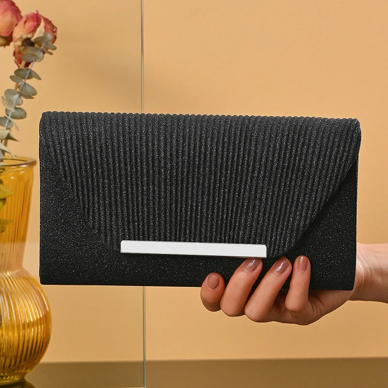 Festliche Clutch für Damen ⎜ Glänzende Handtasche mit Magnetverschluss für elegante Anlässe