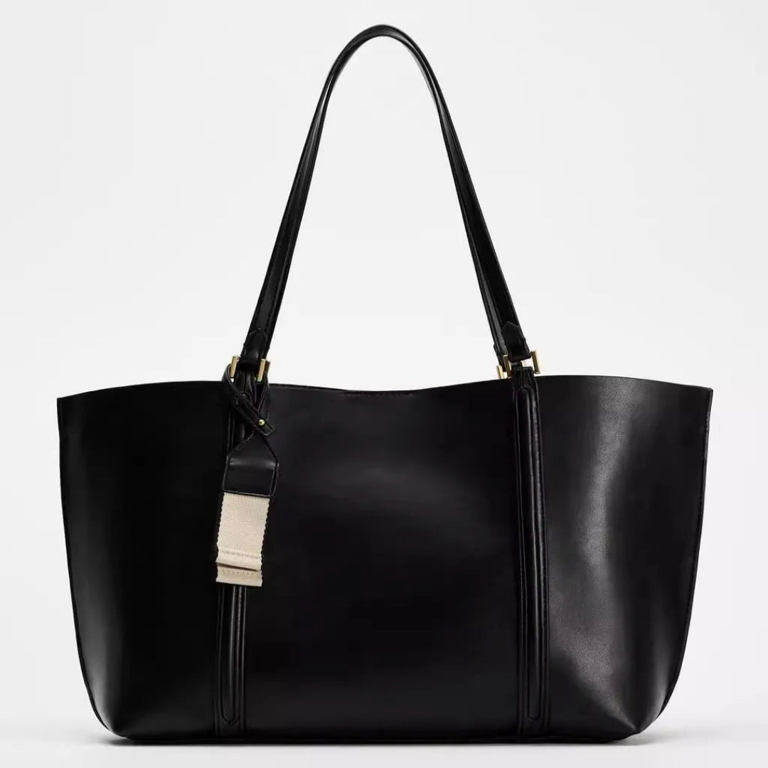 Große Damen Schultertasche aus Kunstleder ⎜ Elegante Einkaufstasche mit viel Stauraum für Arbeit und Alltag