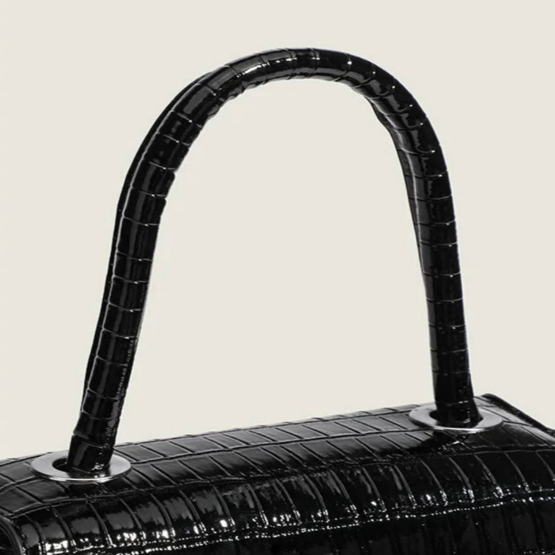 Schultertasche für Damen in Kroko-Optik ⎜ Eleganter Begleiter für Alltag, Büro und besondere Anlässe