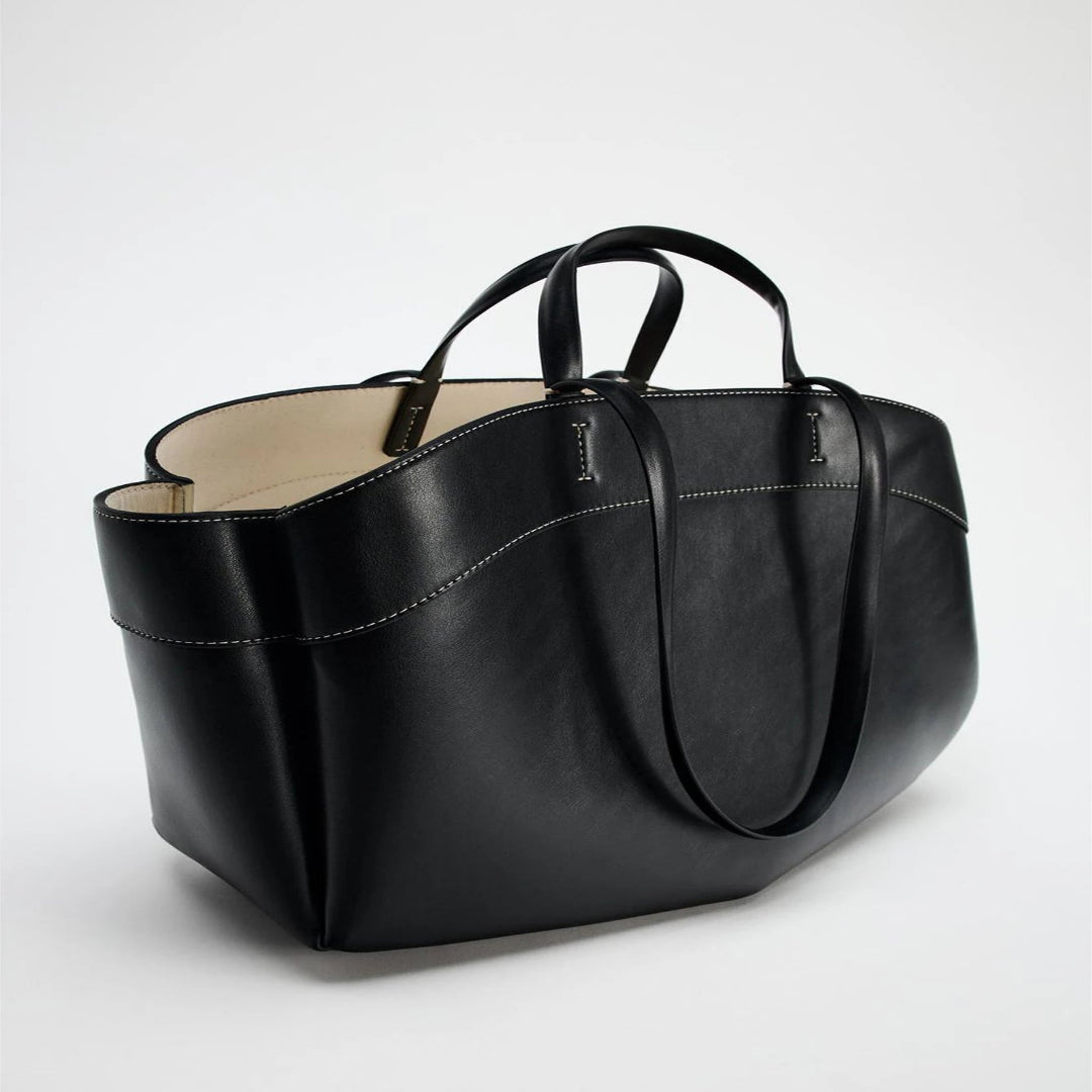 Shopper Tasche für Damen ⎜ Große Tragetasche mit Doppelhenkeln für Arbeit, Alltag und Einkauf