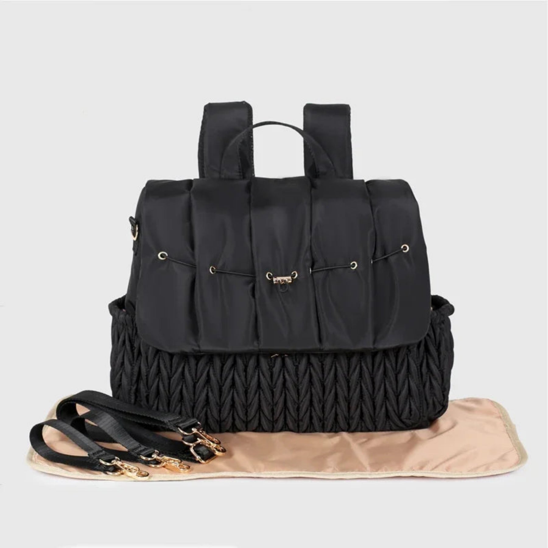 Damen-Rucksack für Mütter ⎜ Modischer Wickelrucksack mit großer Kapazität und praktischen Außentaschen