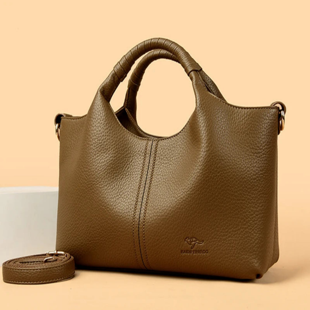 Schultertasche für Damen ⎜ Elegante Tragetasche aus Leder mit Kurzgriffen für Alltag und gehobene Anlässe