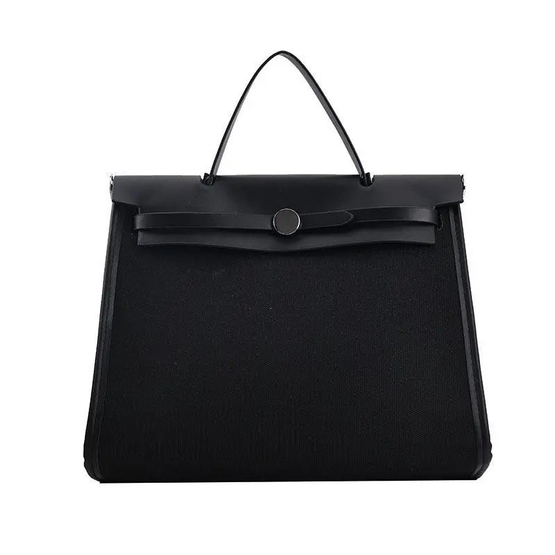 Handtasche für Damen ⎜ Schlichte Tragetasche mit Kontrastdesign und großem Stauraum für Alltag und Büro