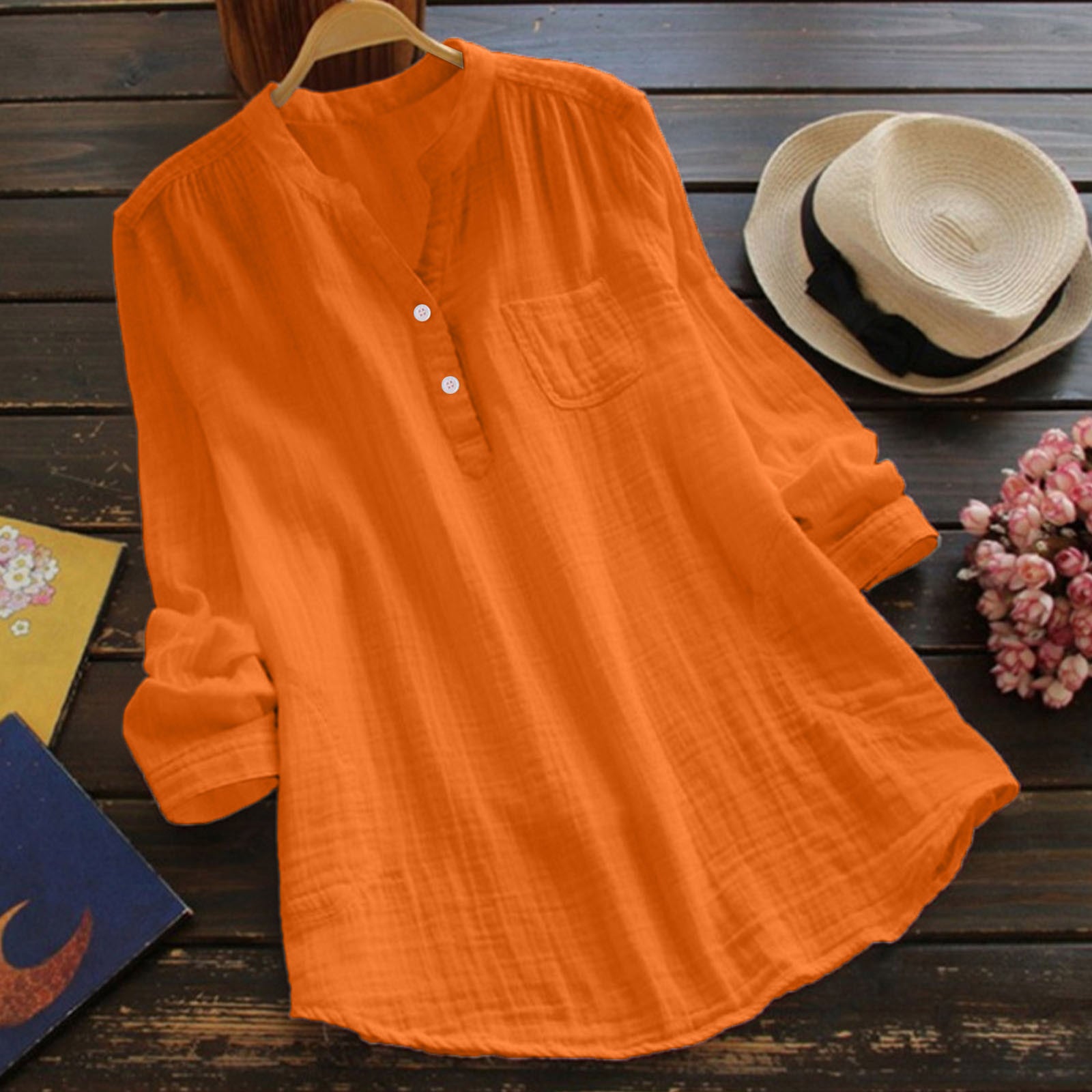 Muslin -Blusenshirt in verschiedenen farben