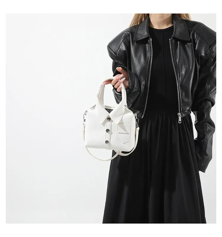 Schultertasche für Damen  Stylische und vielseitige Handtasche im modernen Hemd-Design