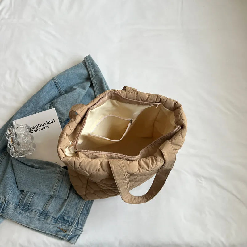 Shopper-Tasche für Damen ⎜ Gepolsterte Tragetasche mit Rautenmuster und weichem Griff für Alltag und Freizeit