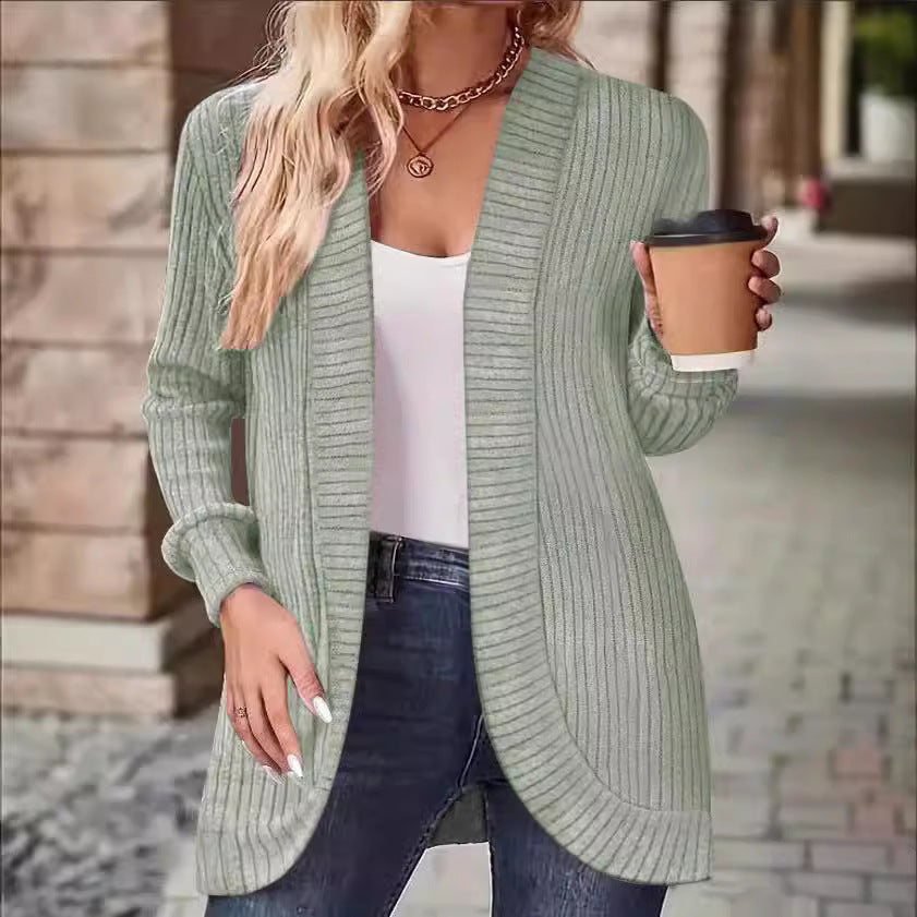 Scarlett – langärmliger cardigan mit offener vorderseite und zwei taschen