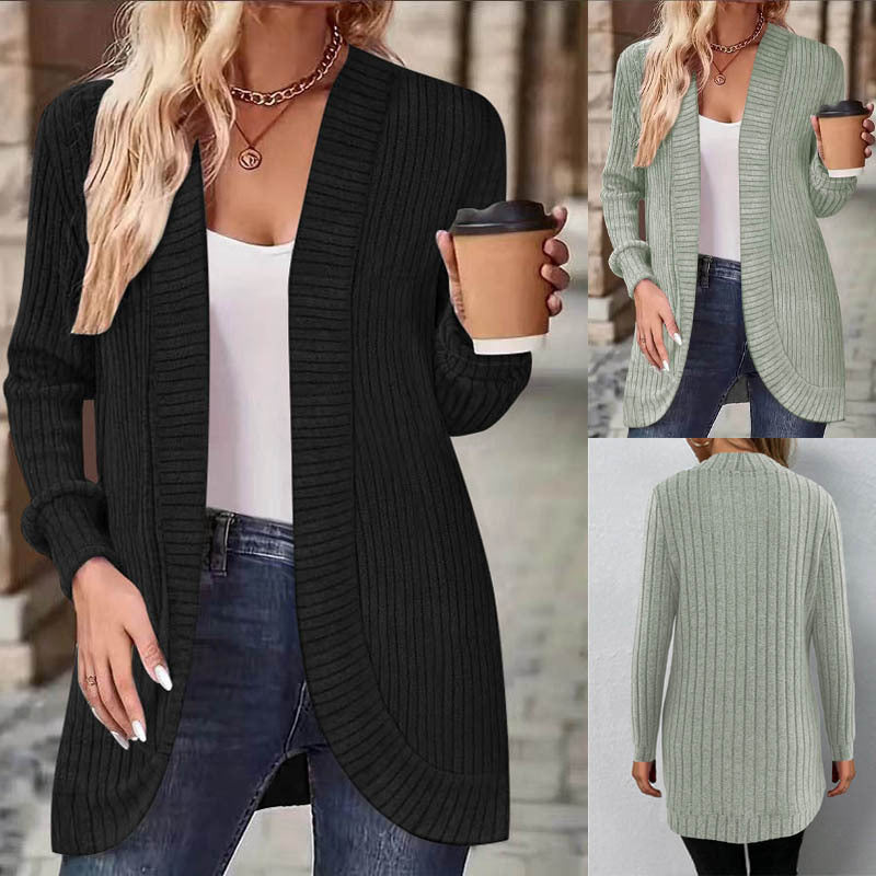 Scarlett – langärmliger cardigan mit offener vorderseite und zwei taschen