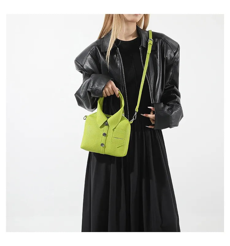 Schultertasche für Damen  Stylische und vielseitige Handtasche im modernen Hemd-Design