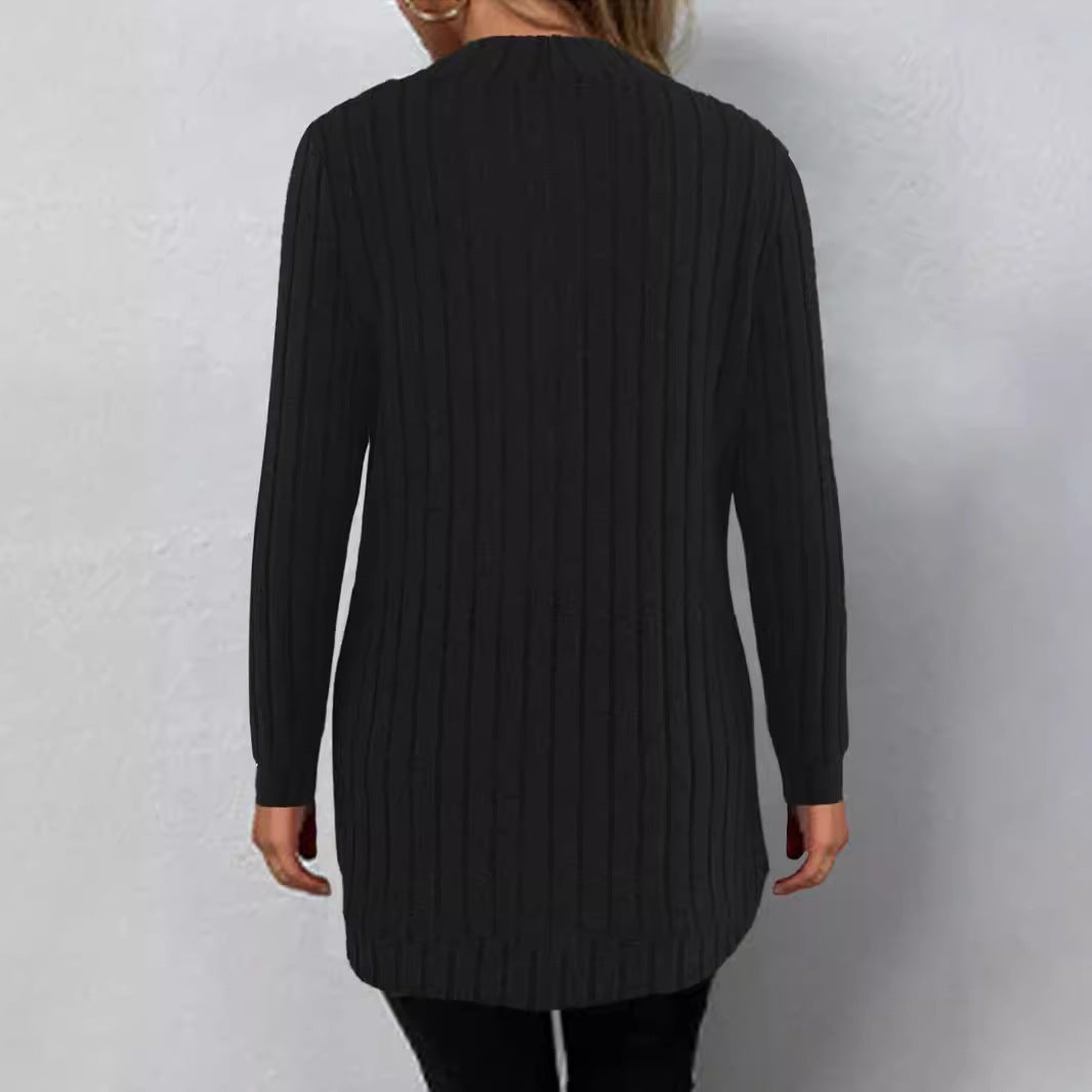 Scarlett – langärmliger cardigan mit offener vorderseite und zwei taschen
