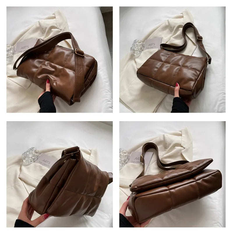 Schultertasche für Damen ⎜ Große Stepp-Tasche im Retro-Design mit weichem Tragekomfort und viel Stauraum