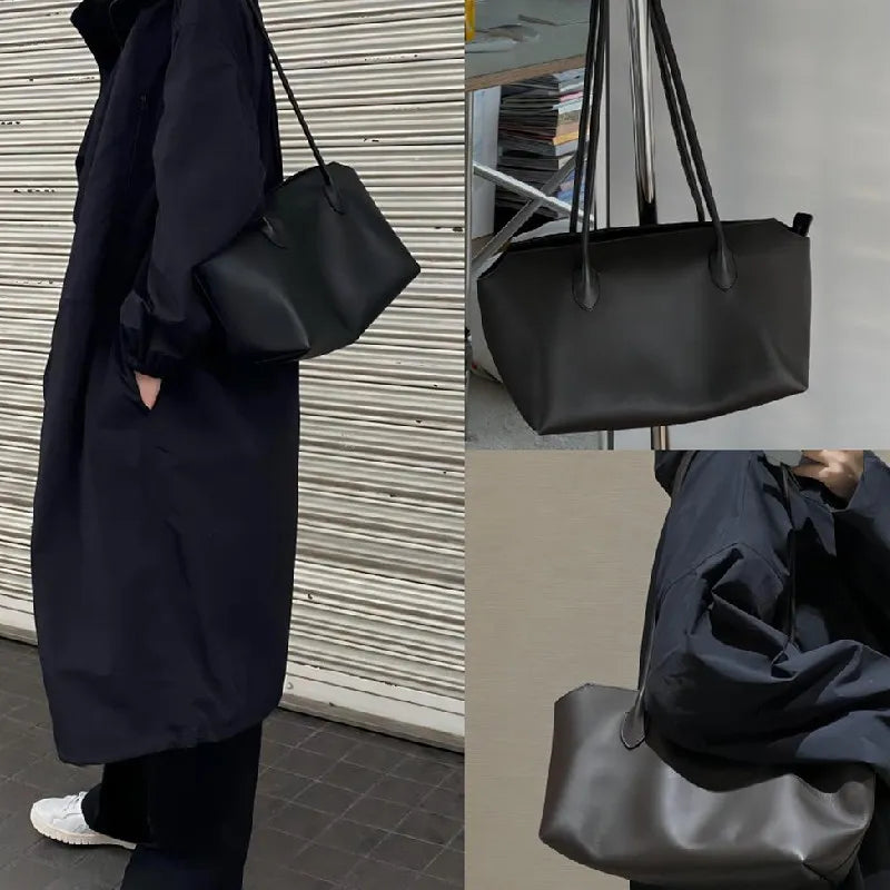 Shopper Tasche für Damen ⎜ Große Tragetasche aus Leder mit langen Henkeln für Arbeit, Uni und Alltag