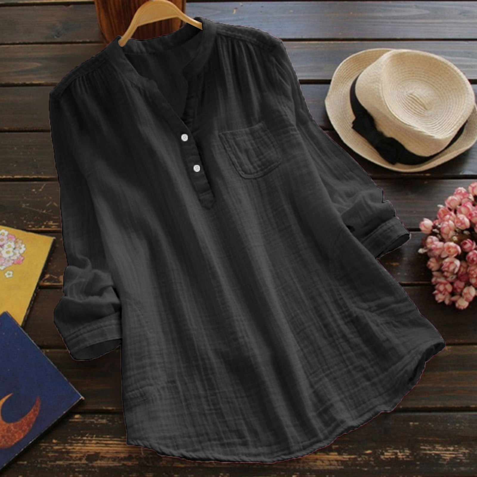 Muslin -Blusenshirt in verschiedenen farben