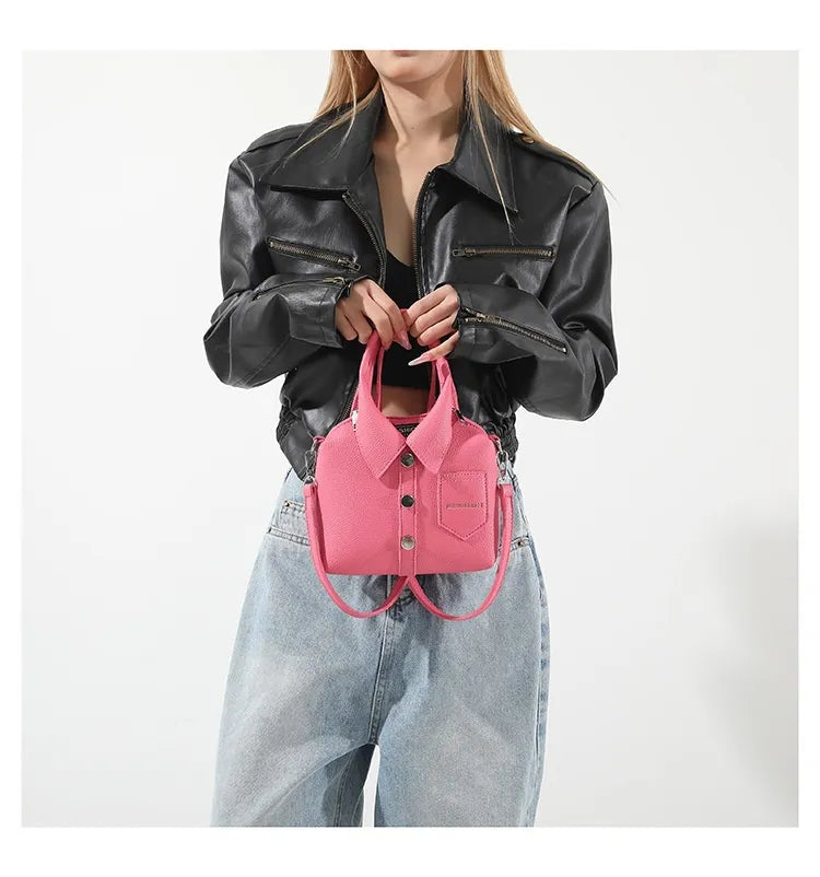 Schultertasche für Damen  Stylische und vielseitige Handtasche im modernen Hemd-Design