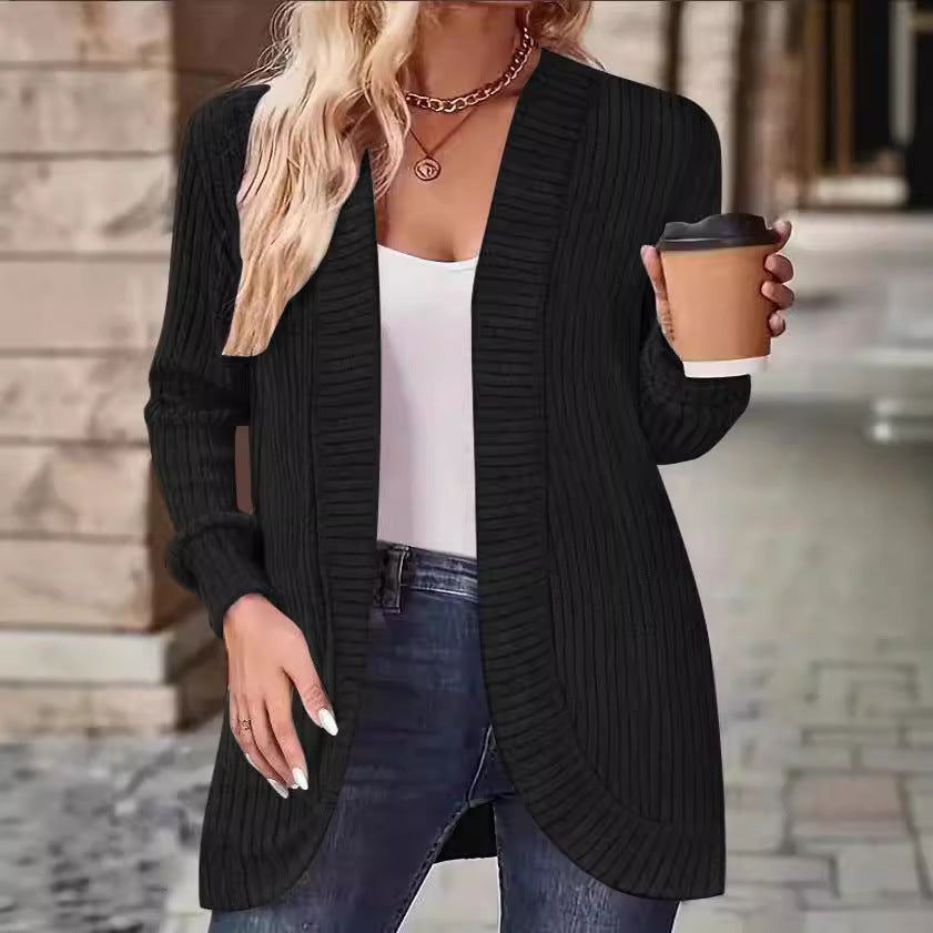 Scarlett – langärmliger cardigan mit offener vorderseite und zwei taschen