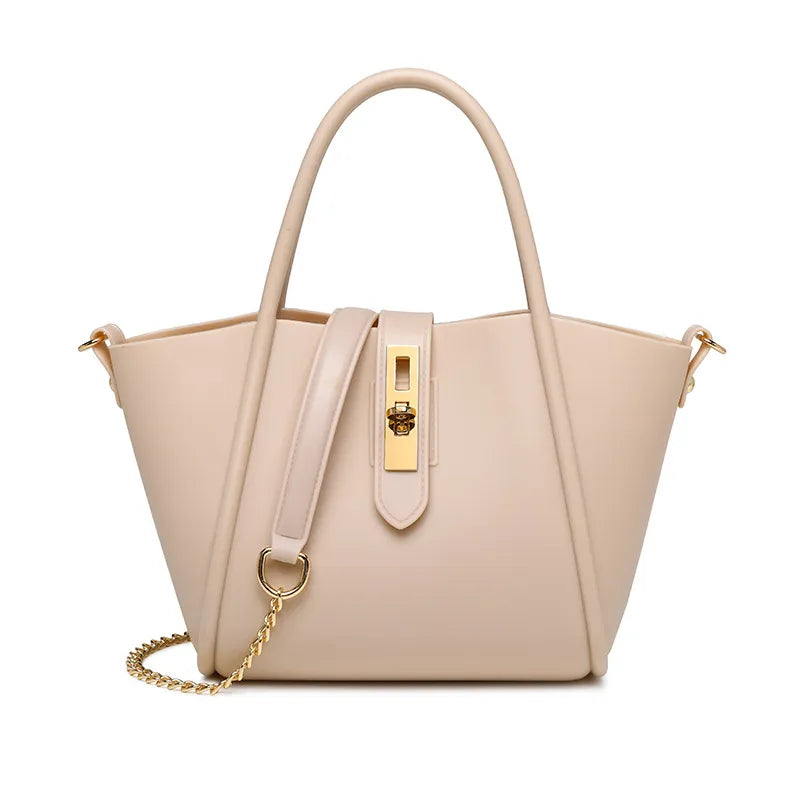 Handtasche für Damen aus Kunstleder ⎜ Modischer Begleiter mit Drehverschluss für Alltag, Shopping und Freizeit