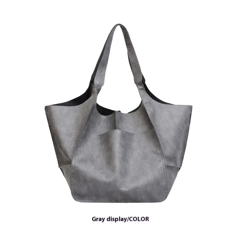 Handtasche für Damen ⎜ Modische Schultertasche aus weichem Leder mit großem Stauraum für Alltag und Reisen